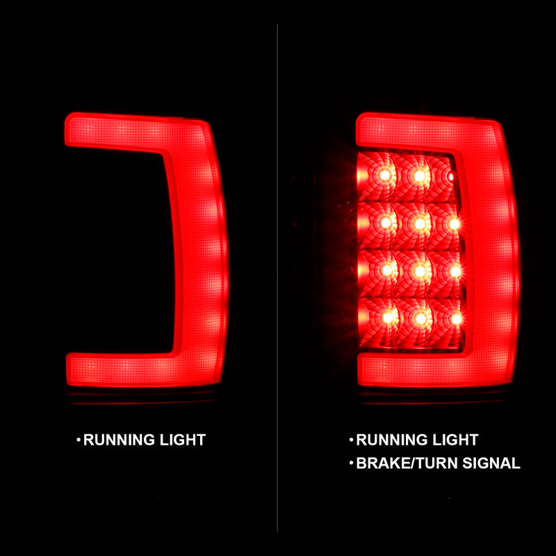 ANZO 1994-2001 Dodge Ram 1500 LED Taillights Plank Style Black w/Clear Lens - Burkken Auto Parts