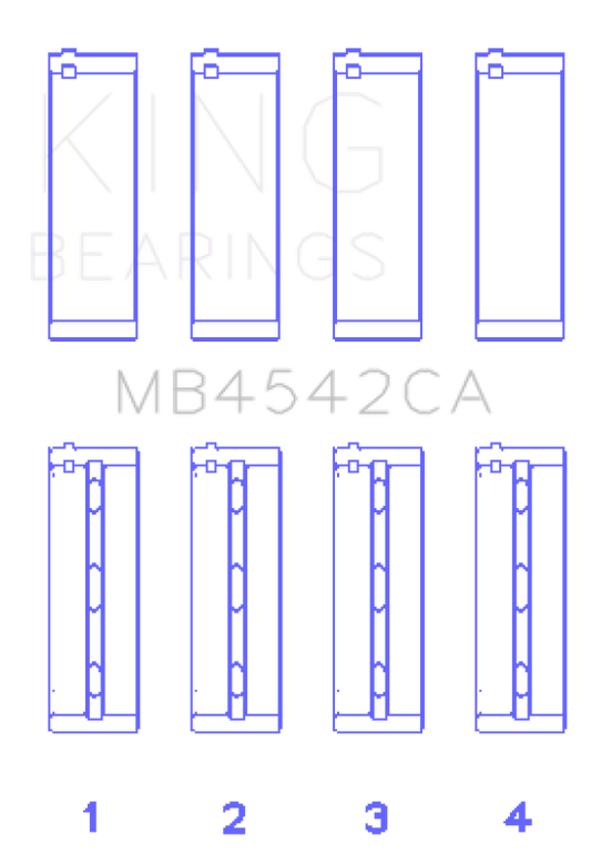 King Engine Bearings Nissan Vq20DE/Vq25Dd/Vq30DE/Dd/DET/Vq35DE (Size +0.25mm) Main Bearing Set