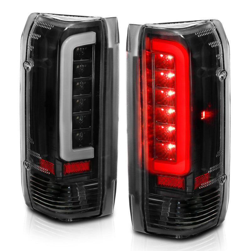 ANZO 1987-1996 Ford F-150 LED Taillights Black Housing Clear Lens (Pair) - Burkken Auto Parts