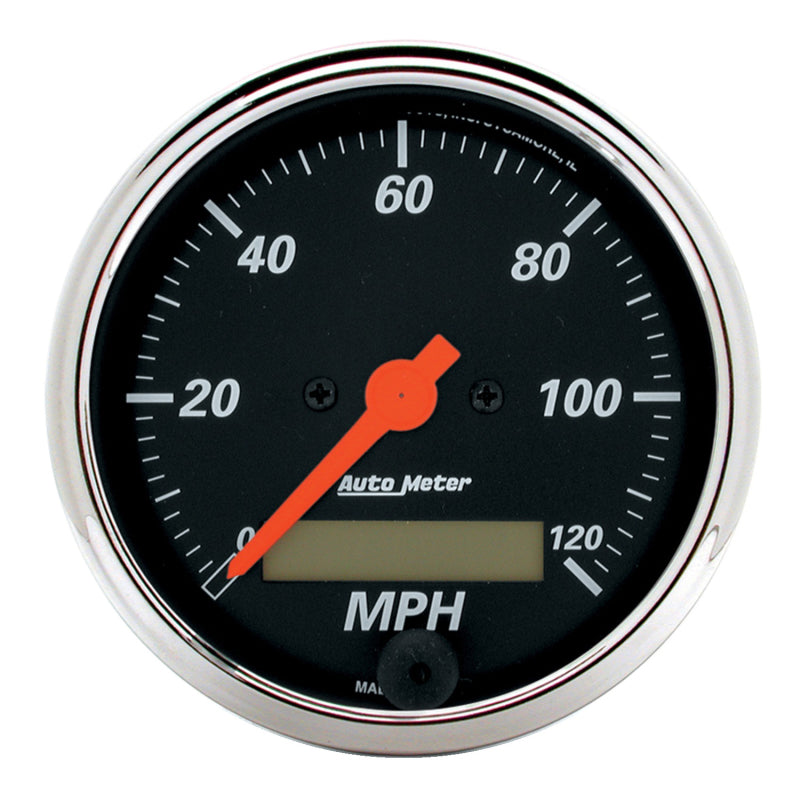 Autometer Designer Black 3-1/8in Electronic Programmable 120MPH Speedometer - Burkken Auto Parts