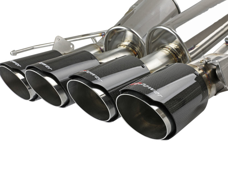 aFe MACH Force-Xp Axle-Back Exhaust System w/ Carbon Fiber Tips Chevrolet Corvette (C7) 14-19 6.2L - Burkken Auto Parts