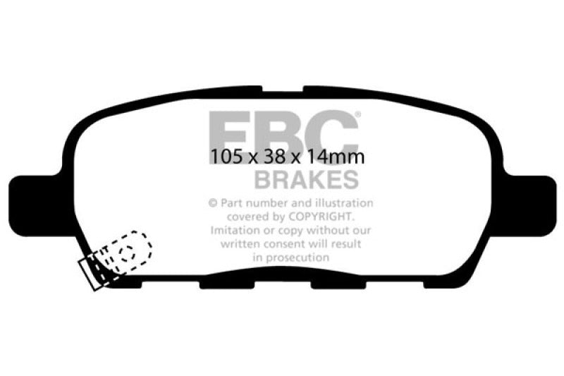 EBC 02 Infiniti G35 3.5 w/o DCS Redstuff Rear Brake Pads - Burkken Auto Parts