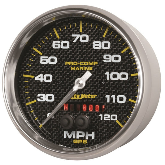 Autometer Marine Carbon Fiber 5in 120mph GPS Speedometer - Burkken Auto Parts