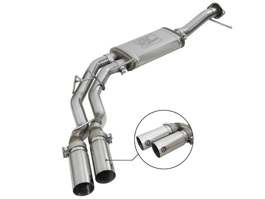 aFe Rebel Series 3in. to 2.5in. 409 SS C/B Exhaust 11-14 Ford F-150 V6-3.5L (tt) - Polished Tip - Burkken Auto Parts
