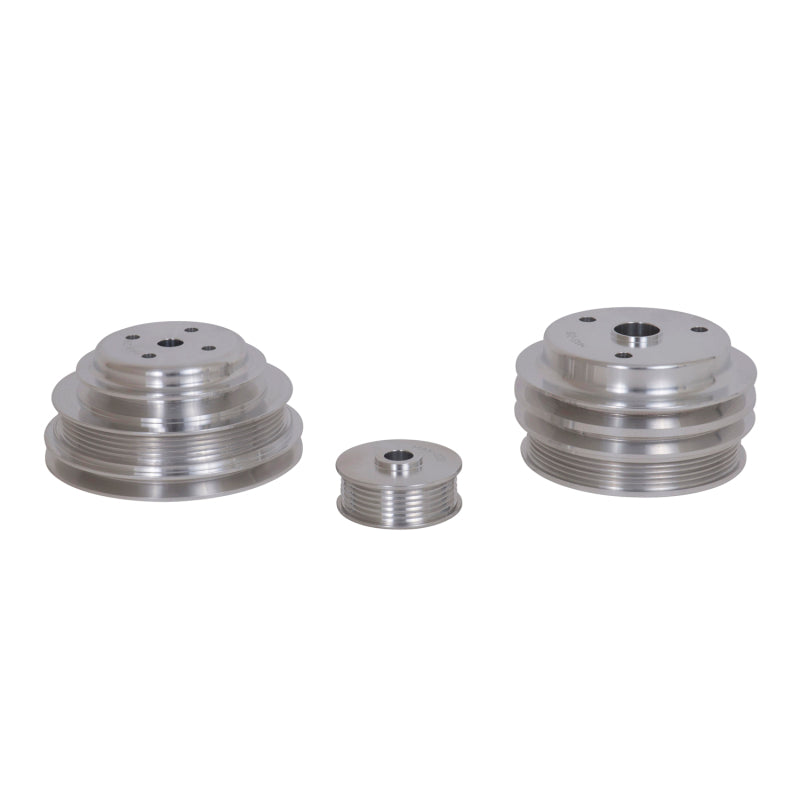 BBK 85-97 GM Truck 305 350 Underdrive Pulley Kit - Lightweight CNC Billet Aluminum (3pc) - Burkken Auto Parts
