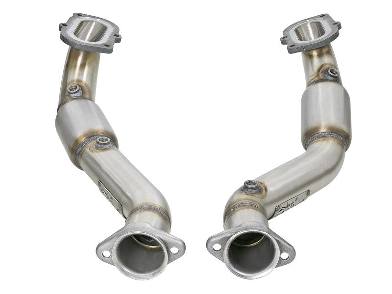 aFe POWER 14-18 Chevrolet Corvette C7 & Z06 Twisted Steel 3in 304 Stainless Steel Mid Pipe w/ Cat - Burkken Auto Parts