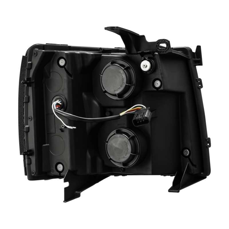 AlphaRex 07-13 Chevy 1500 LUXX LED Proj Headlights Plank Style Jet Blk w/ Activ Light/Seq Signal/DRL - Burkken Auto Parts