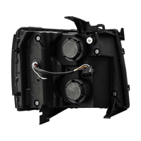 AlphaRex 07-13 Chevy 1500 LUXX LED Proj Headlights Plank Style Jet Blk w/ Activ Light/Seq Signal/DRL - Burkken Auto Parts