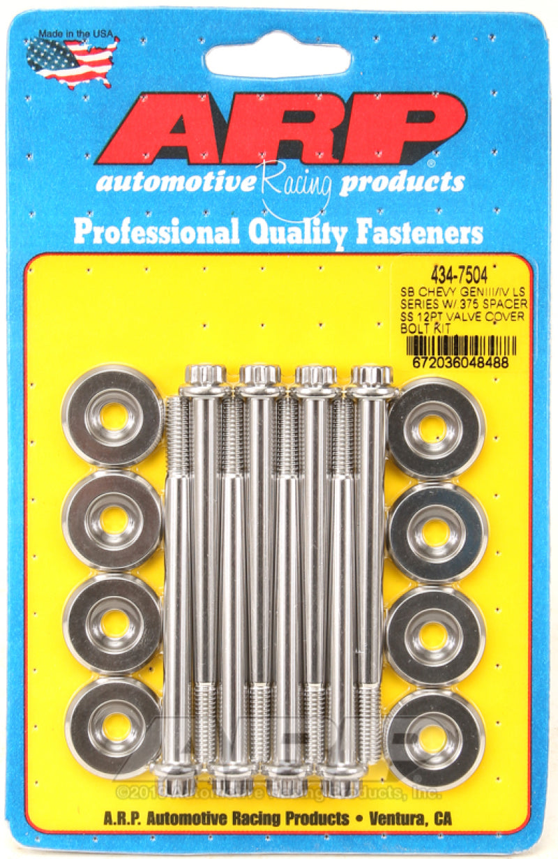 ARP SB Chevrolet Gen III/IV LS Series w/ 0.375 Spacer SS 12pt Valve Cover Bolt Kit - Burkken Auto Parts