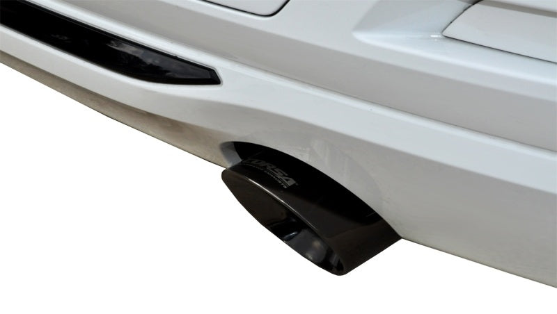 Corsa 2012-2017 BMW 335i Sedan RWD F30 3in Black Touring Dual Rear Single 3.5in Tip Cat-Back Exhaust - Burkken Auto Parts