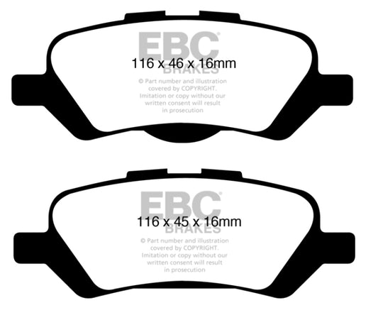 EBC 08+ Toyota Venza 2.7 Redstuff Rear Brake Pads - Burkken Auto Parts