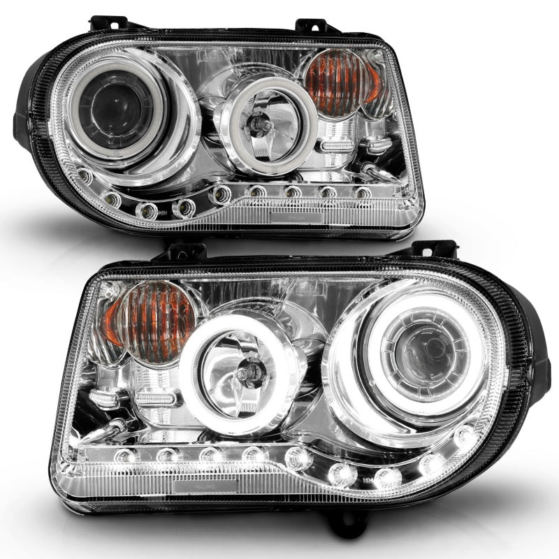 ANZO 2005-2010 Chrysler 300C Projector Headlights w/ Halo Chrome (CCFL) G2 - Burkken Auto Parts