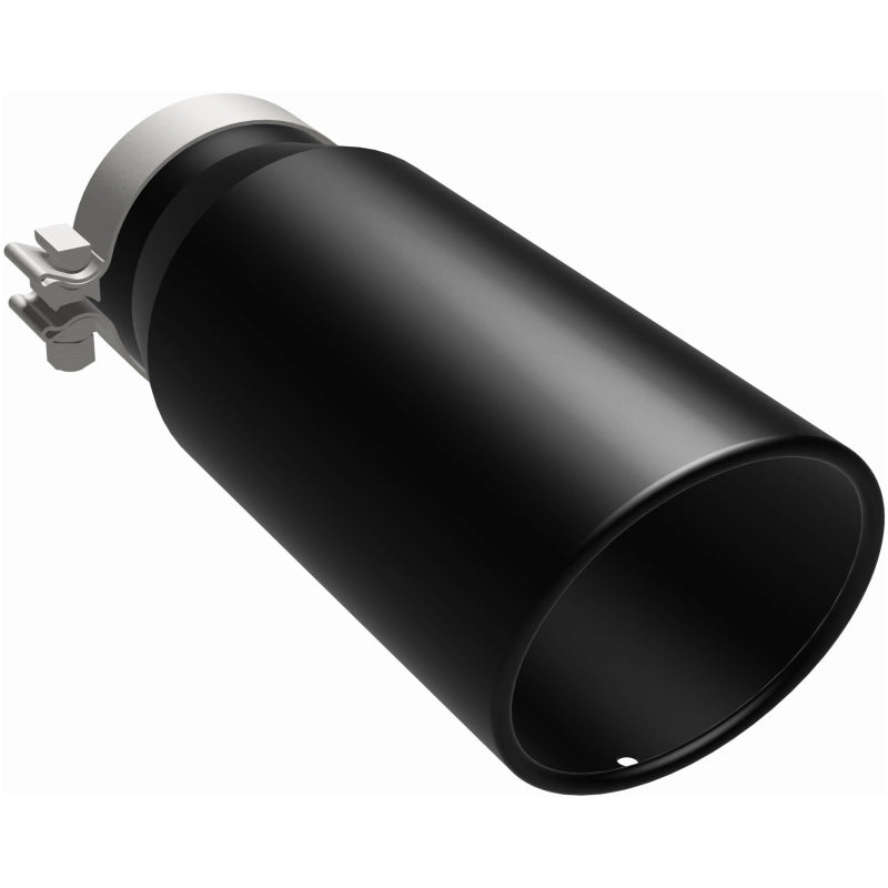 MagnaFlow Tip Stainless Black Coated Single Wall Round Single Outlet 5in Dia 4in Inlet 13in L - Burkken Auto Parts