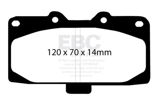 EBC 89-95 Nissan Skyline (R32) 2.6 Twin Turbo GT-R Yellowstuff Front Brake Pads