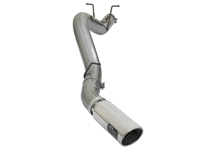 aFe LARGE BORE HD 5in 409-SS DPF-Back Exhaust w/Polished Tip 2017 GM Duramax V8-6.6L (td) L5P - Burkken Auto Parts