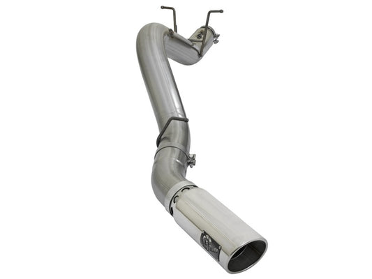 aFe LARGE BORE HD 5in 409-SS DPF-Back Exhaust w/Polished Tip 2017 GM Duramax V8-6.6L (td) L5P - Burkken Auto Parts