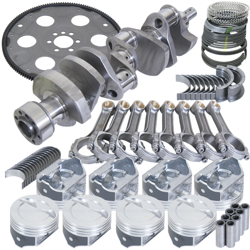 Eagle Chevy 350 1Pc 3.750in Crank 5.700in I-Beam Rods 4.060in Pistons 153 Tooth FP Balanced Assembly - Burkken Auto Parts