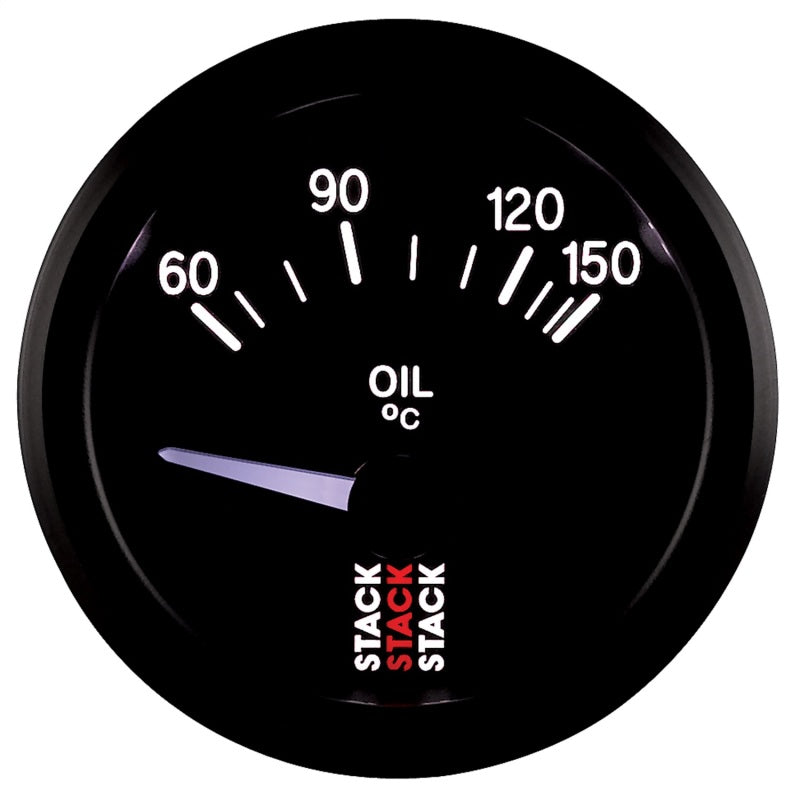 Autometer Stack 52mm 60-150 Deg C M10 Male Electric Oil Temp Gauge - Black - Burkken Auto Parts