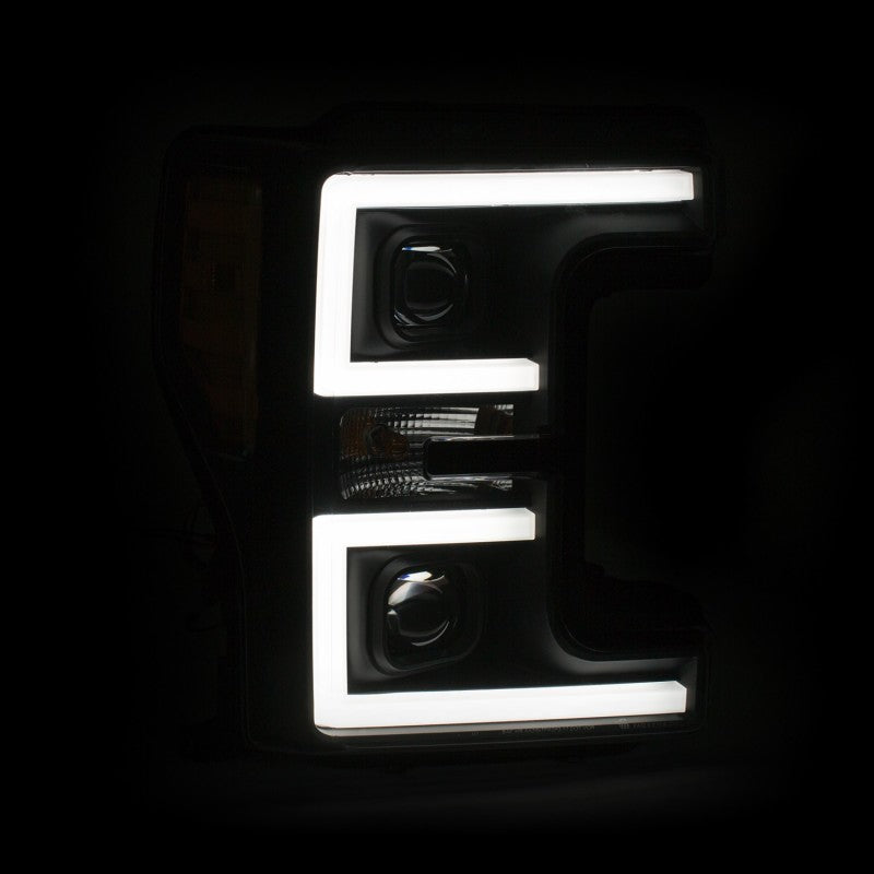 ANZO LED Headlights 17-18 Ford F-250 Super Duty Plank-Style L.E.D. Headlight Black (Pair) - Burkken Auto Parts