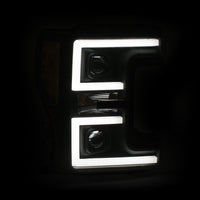 ANZO LED Headlights 17-18 Ford F-250 Super Duty Plank-Style L.E.D. Headlight Black (Pair) - Burkken Auto Parts