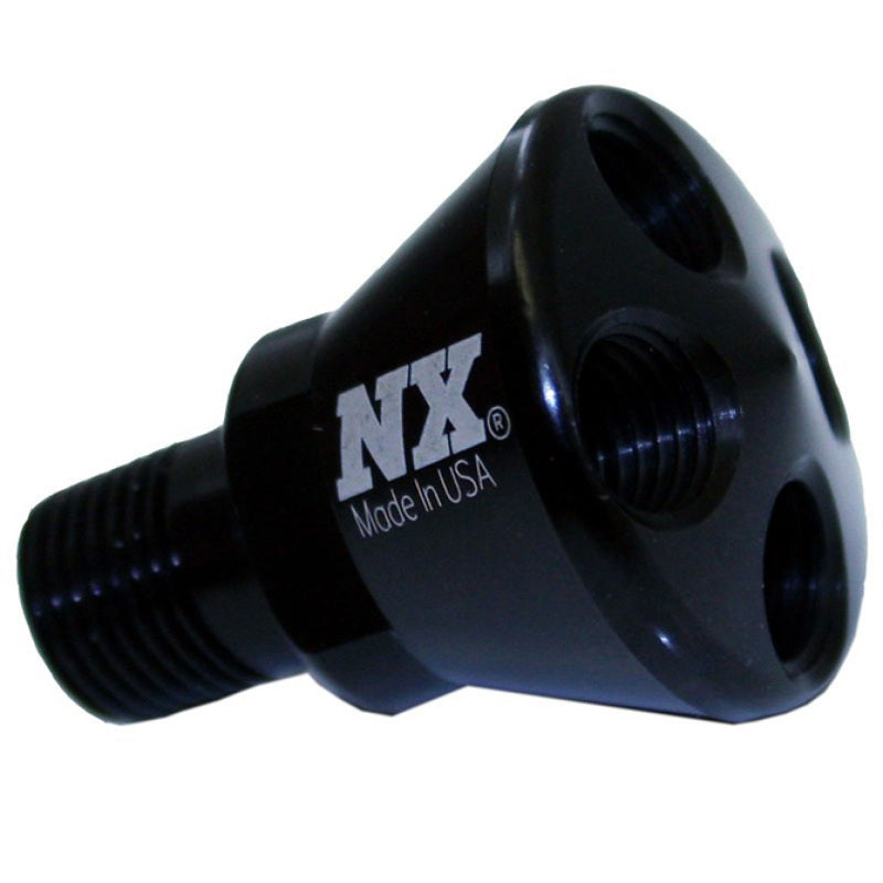 Nitrous Express 4 Port Micro Showerhead Distribution Block - Black - Burkken Auto Parts