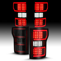 ANZO 18-19 Ford F-150 LED Taillight Black Housing Clear Lens Red Light Bar W/Sequential - Burkken Auto Parts