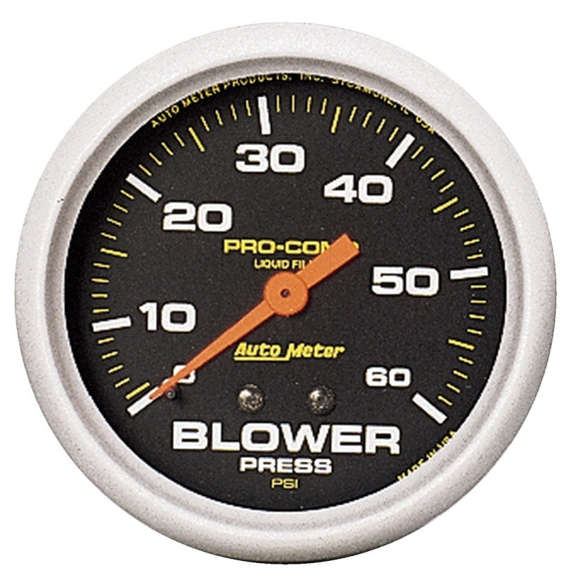 Autometer Pro-Comp 2 5/8in 0-60 PSI Liquid Filled Mech Blower Pressure Gauge - Burkken Auto Parts