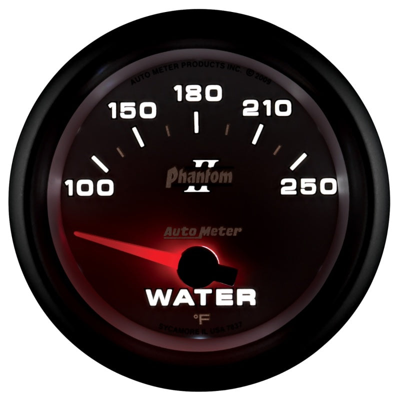 Autometer Phantom II 2-5/8in 100-250 Degrees F Electrical Water Temperature Gauge - Burkken Auto Parts