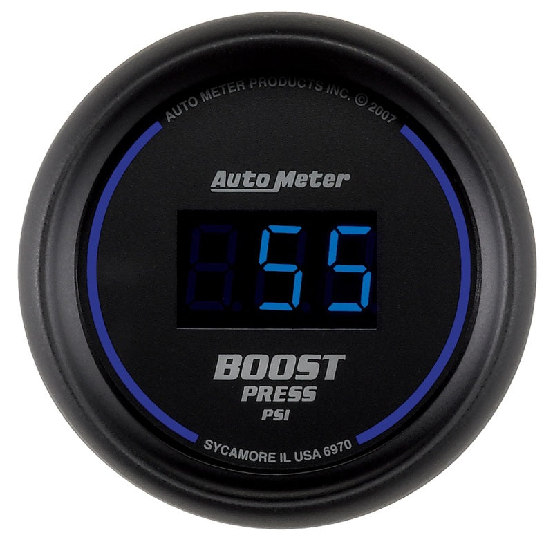 Autometer Cobalt Digital 52mm Digital 5-60 PSI Boost Gauge - Burkken Auto Parts