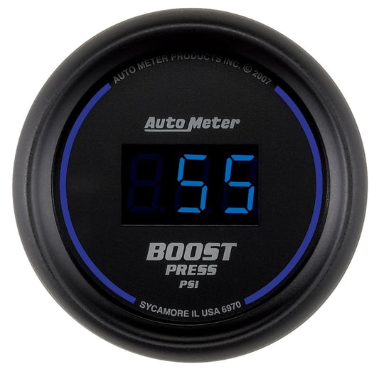 Autometer Cobalt Digital 52mm Digital 5-60 PSI Boost Gauge - Burkken Auto Parts