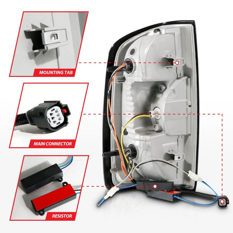 ANZO 15-21 Chevrolet Colorado Full LED Tail Lights w/ Red Lightbar Black Housing Clear Lens - Burkken Auto Parts