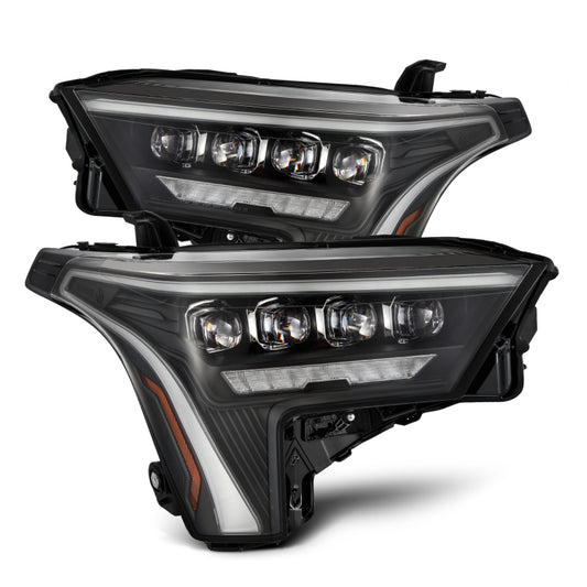 AlphaRex 22-23 Toyota Tundra NOVA-Series Headlights Black w/Amber DRL - Req 810029 OR 810030 - Burkken Auto Parts