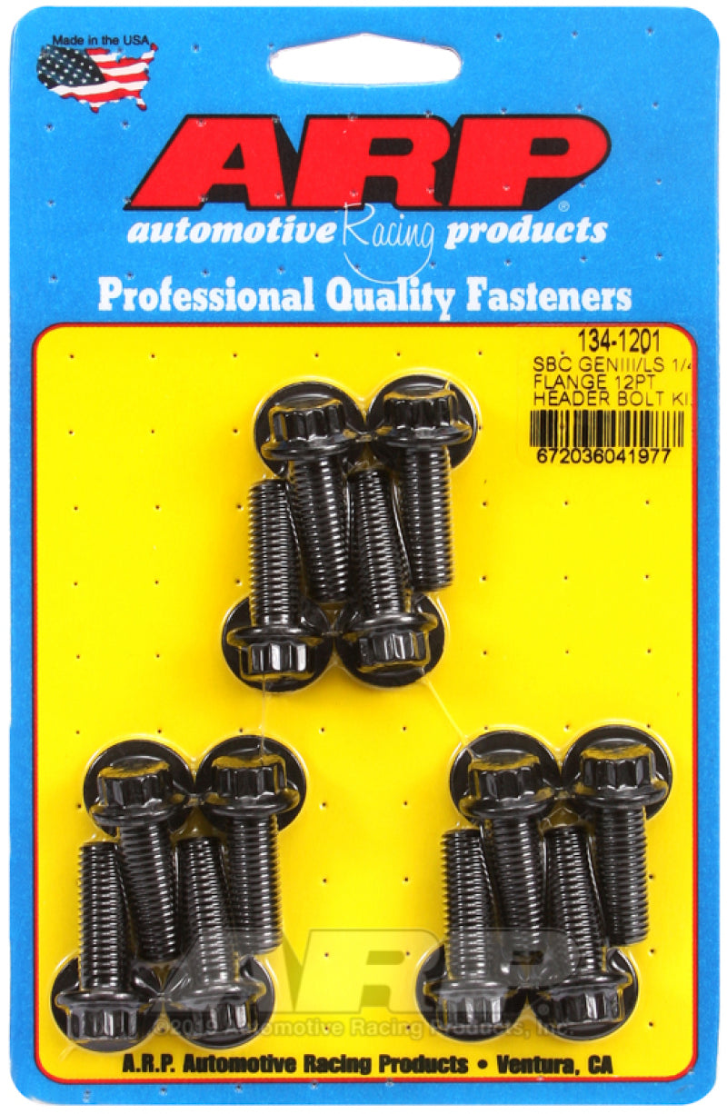 ARP SBC/GENII LS 1/4 Flange 12pt Header Bolt Kit - Burkken Auto Parts