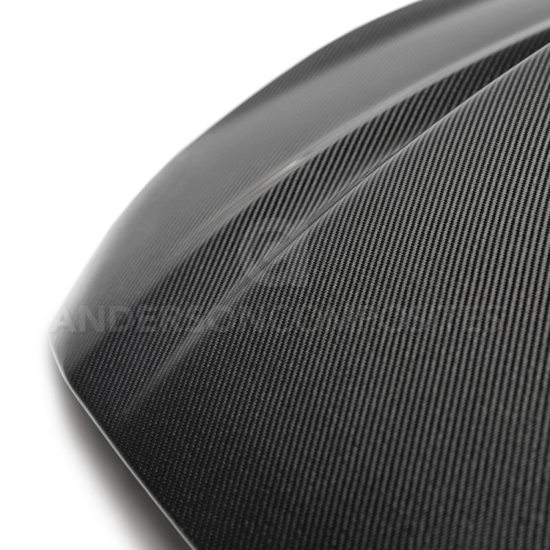 Anderson Composites 2018 Ford Mustang Double Sided Type-CJ 4in Carbon Fiber Cowl Hood - Burkken Auto Parts