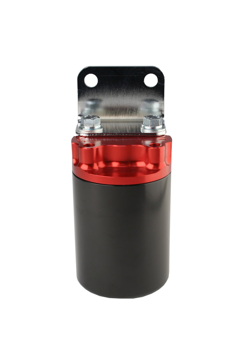 Aeromotive SS Series Billet Canister Style Fuel Filter Anodized Black/Red - 10 Micron Fabric Element - Burkken Auto Parts