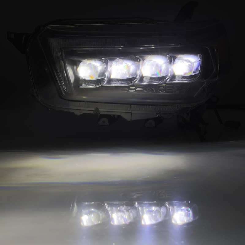 AlphaRex 10-13 Toyota 4Runner NOVA LED Projector Headlights Plank Style Black w/Seq Signal/DRL - Burkken Auto Parts