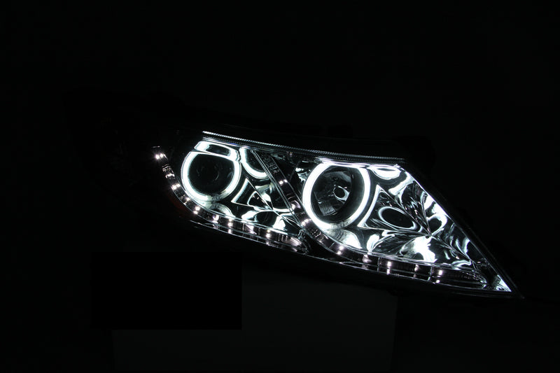 ANZO 2011-2013 Kia Optima Projector Headlights w/ Halo Chrome (CCFL) - Burkken Auto Parts