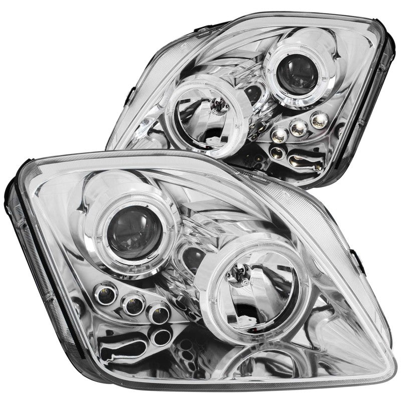 ANZO 1997-2001 Honda Prelude Projector Headlights w/ Halo Chrome w/ LED - Burkken Auto Parts
