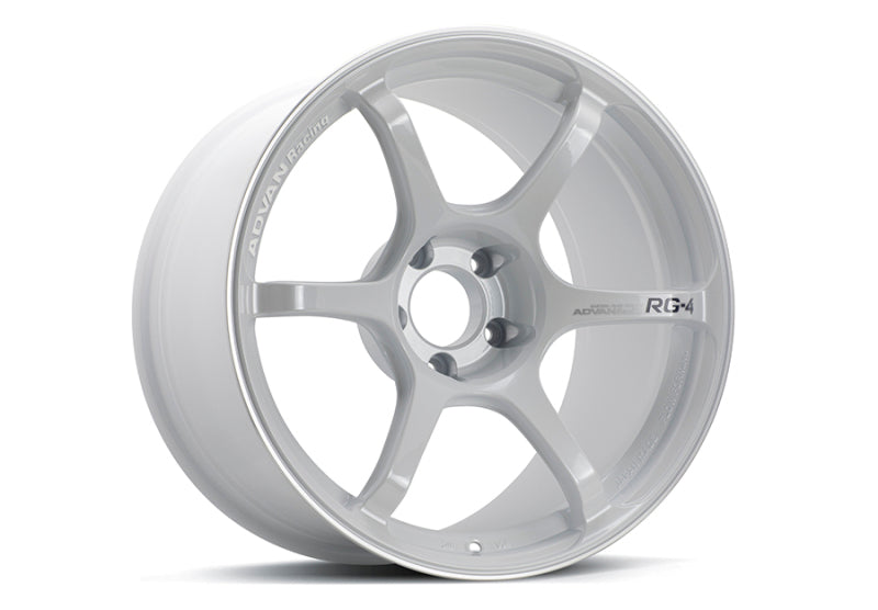 Advan RG-4 18x7 +41 4-100 Racing White Metallic & Ring Wheel - Burkken Auto Parts