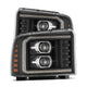 AlphaRex 05-07 Ford F250/350/450/550 Super Duty LUXX LED Proj HL Blk w/Actv Light & Seq Sig + SB DRL - Burkken Auto Parts
