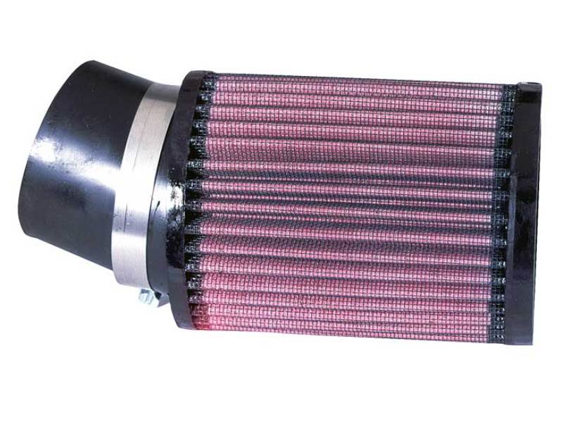 K&N Filter Universal Rubber Round Straight Filter 20 Deg Angled 2-7/16in Flange 3-3/4in OD 5in H - Burkken Auto Parts
