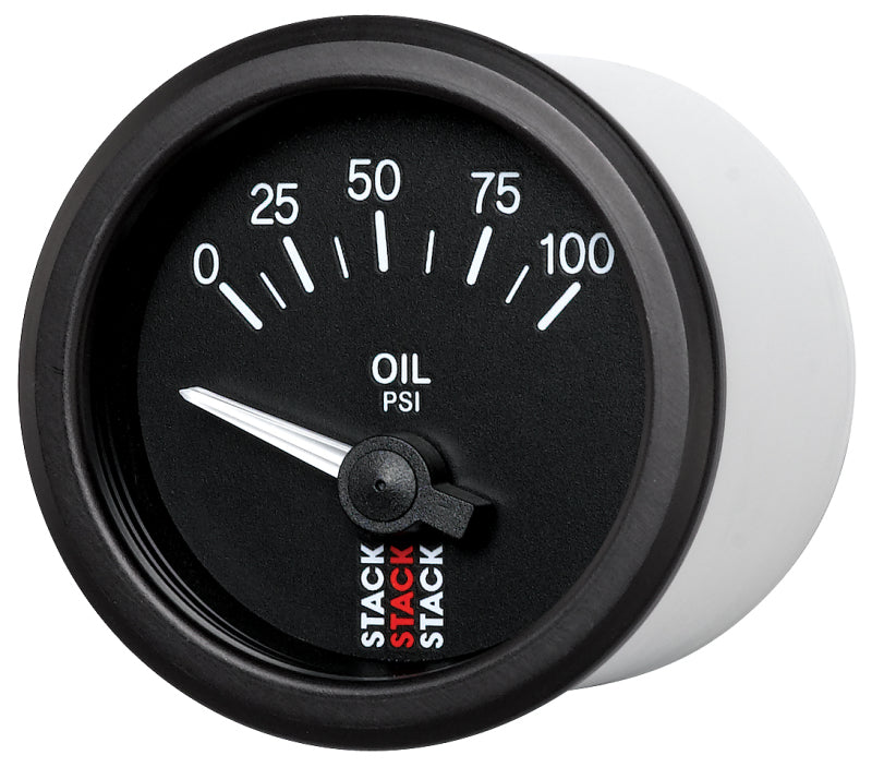 Autometer Stack Instruments 52mm 0-100 PSI 1/8in NPTF Electronic Oil Pressure Gauge - Black - Burkken Auto Parts