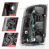 ANZO 2007-2013 GMC Sierra LED Tail Lights w/ Light Bar Black Housing Smoke Lens - Burkken Auto Parts