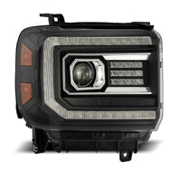 AlphaRex 14-18 GMC Sierra PRO-Series Proj Headlights Plank Style Black w/Activ Light/Seq Signal/DRL - Burkken Auto Parts