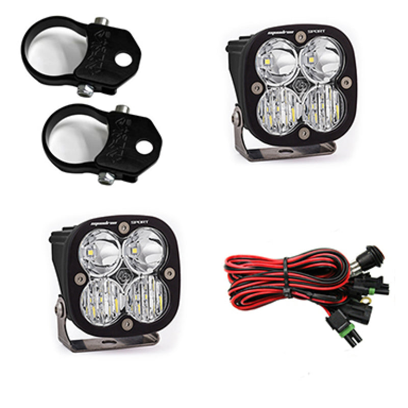 Baja Designs Squadron Sport Polaris LED Light Pods w/ 1.75in Harness/Vertical Mounts Kit - Burkken Auto Parts