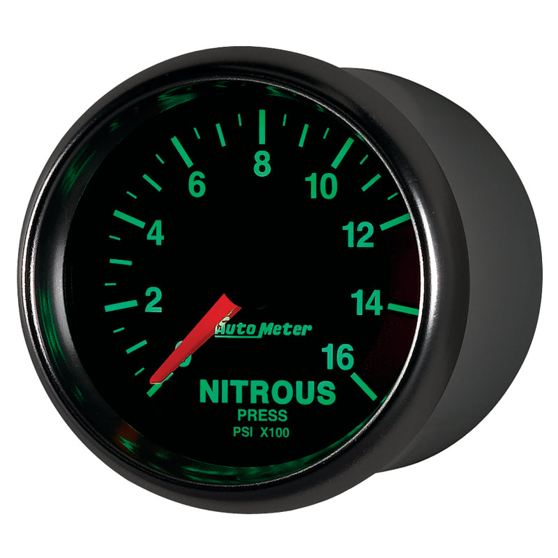 Autometer GS 2 1/16in. 1600PSI Nitrous Fuel Pressure Gauge - Burkken Auto Parts
