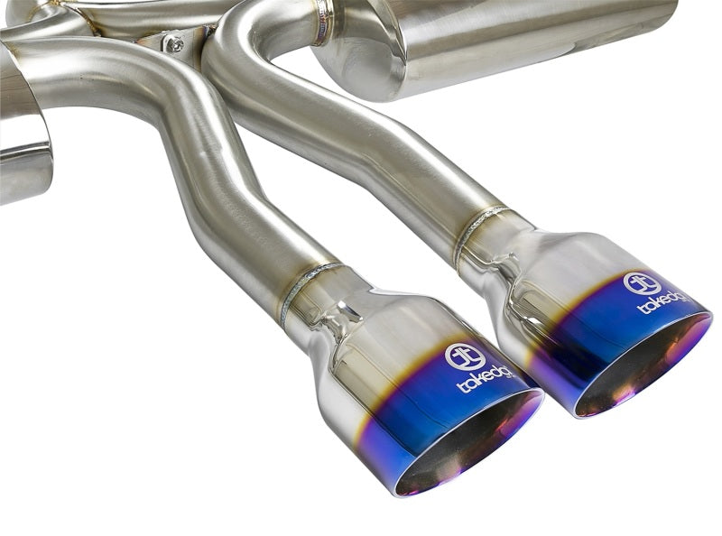 aFe Takeda 3in 304 SS Cat-Back Exhaust System w/ Blue Tips 2017+ Honda Civic Si 4Dr I4 1.5L (t) - Burkken Auto Parts