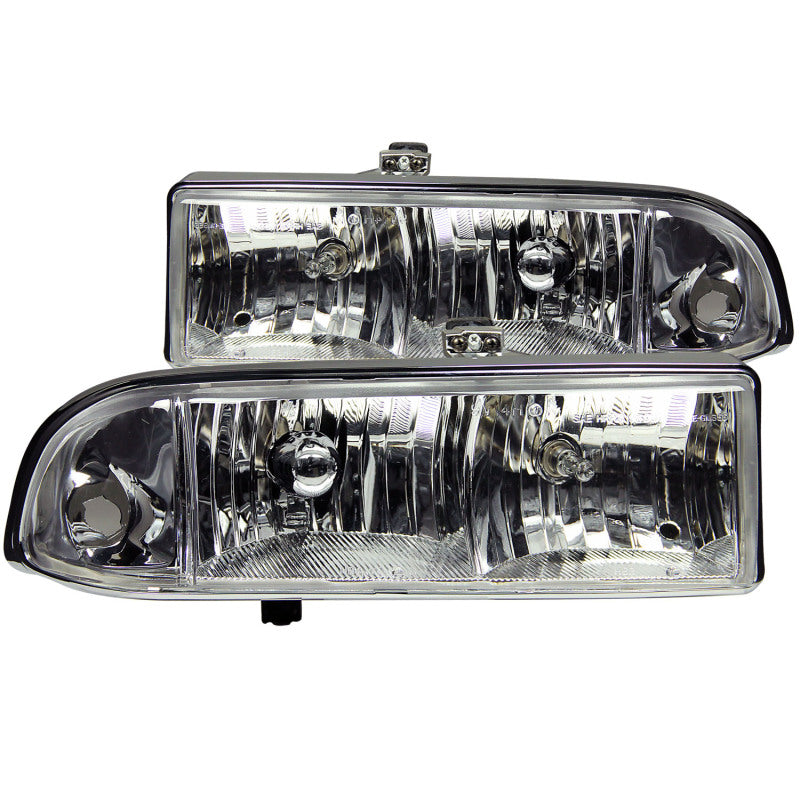 ANZO 1998-2005 Chevrolet S-10 Crystal Headlights Chrome - Burkken Auto Parts