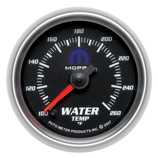 AutoMeter Gauge Water Temp 2-1/16in. 100-260 Deg. F Digital Stepper Motor Black Mopar - Burkken Auto Parts