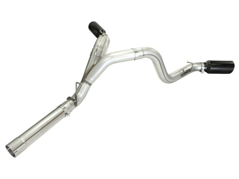aFe MachForce XP Exhaust 4inch DP-Back All SS 2011-14 GM Diesel Trucks V8-6.6L LML Black Tips - Burkken Auto Parts